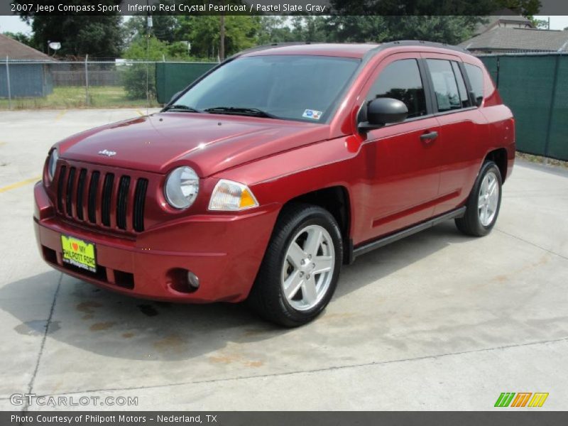 Inferno Red Crystal Pearlcoat / Pastel Slate Gray 2007 Jeep Compass Sport