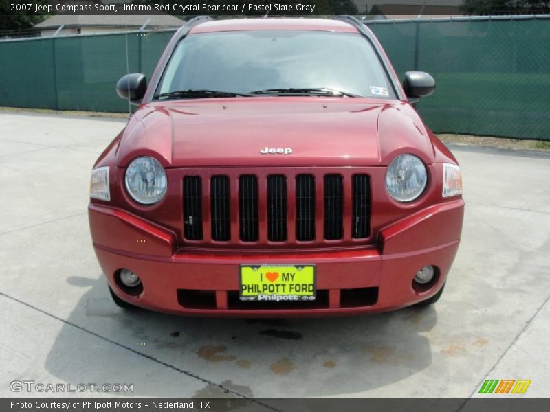Inferno Red Crystal Pearlcoat / Pastel Slate Gray 2007 Jeep Compass Sport