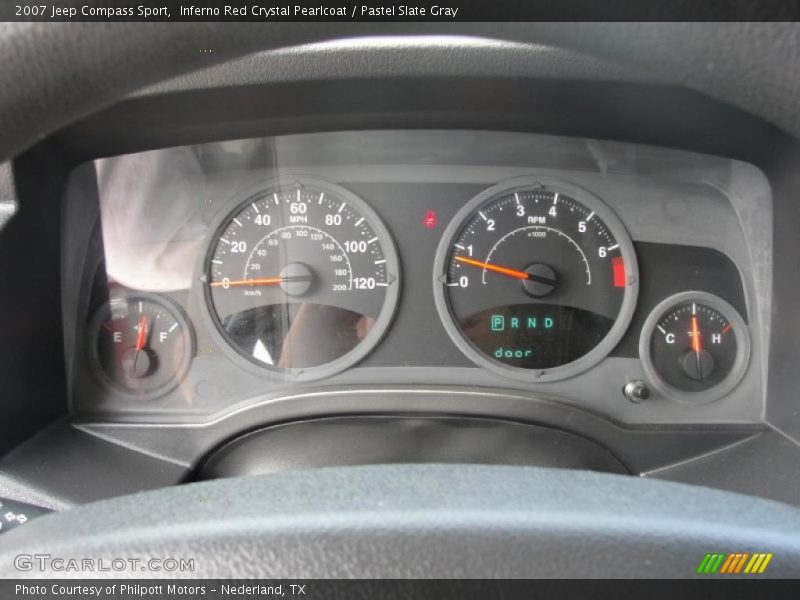 Inferno Red Crystal Pearlcoat / Pastel Slate Gray 2007 Jeep Compass Sport