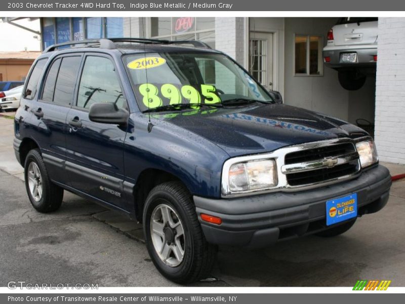 Indigo Blue Metallic / Medium Gray 2003 Chevrolet Tracker 4WD Hard Top