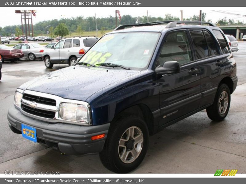 Indigo Blue Metallic / Medium Gray 2003 Chevrolet Tracker 4WD Hard Top
