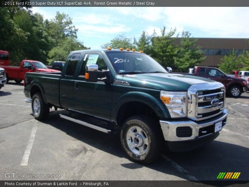 Forest Green Metallic / Steel Gray 2011 Ford F250 Super Duty XLT SuperCab 4x4