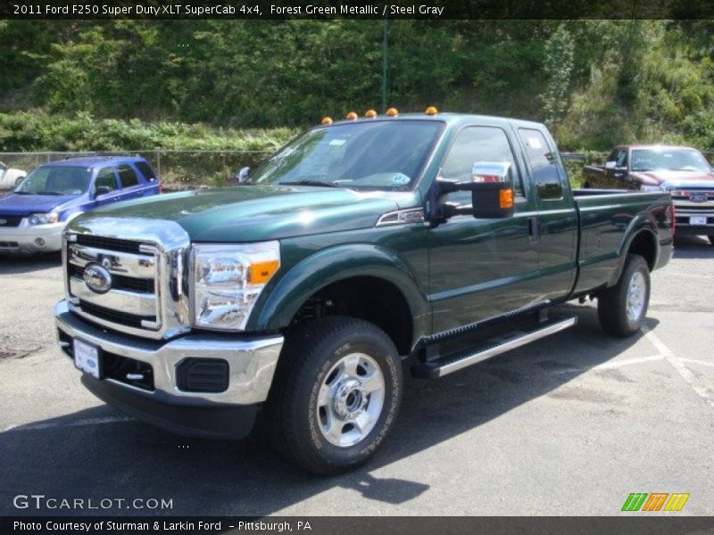 Forest Green Metallic / Steel Gray 2011 Ford F250 Super Duty XLT SuperCab 4x4