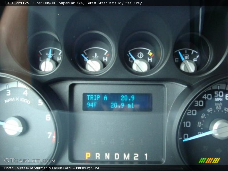 Forest Green Metallic / Steel Gray 2011 Ford F250 Super Duty XLT SuperCab 4x4