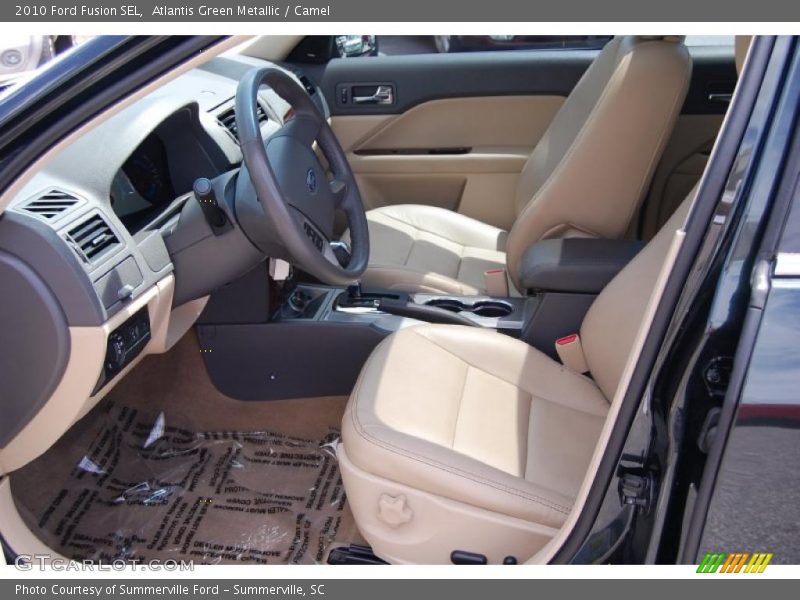 Atlantis Green Metallic / Camel 2010 Ford Fusion SEL