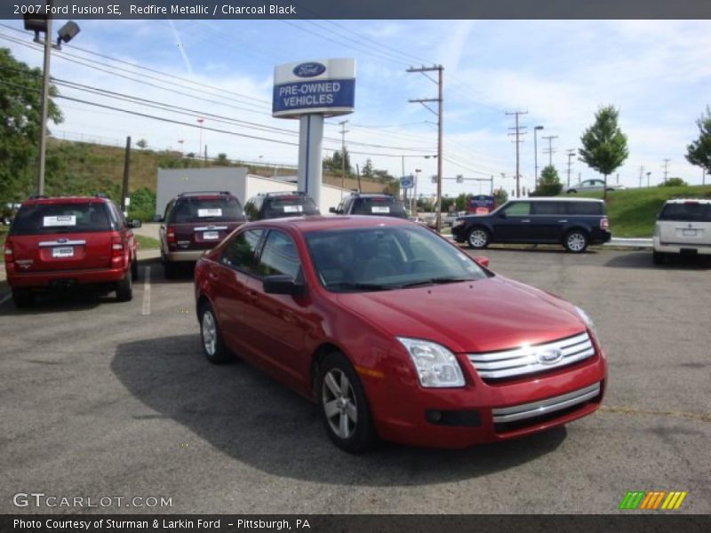 Redfire Metallic / Charcoal Black 2007 Ford Fusion SE