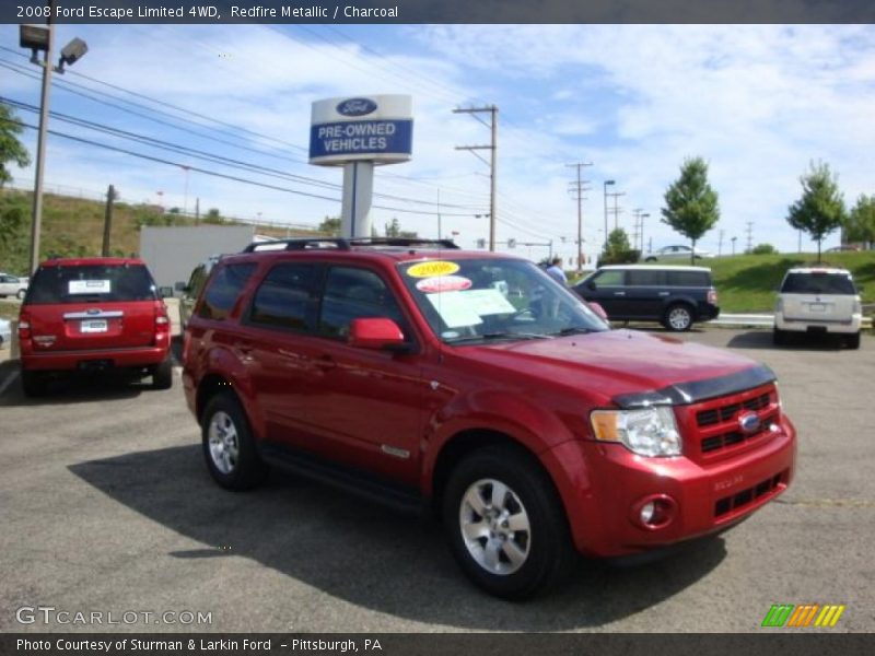 Redfire Metallic / Charcoal 2008 Ford Escape Limited 4WD
