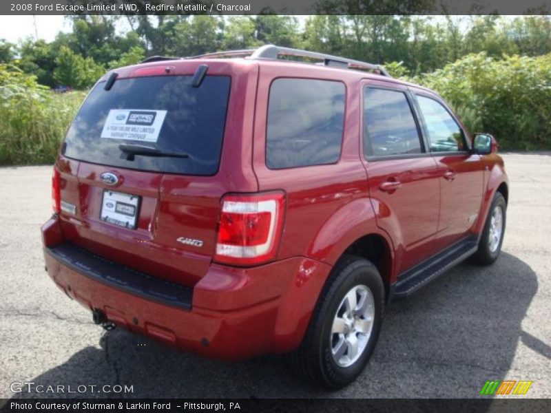 Redfire Metallic / Charcoal 2008 Ford Escape Limited 4WD