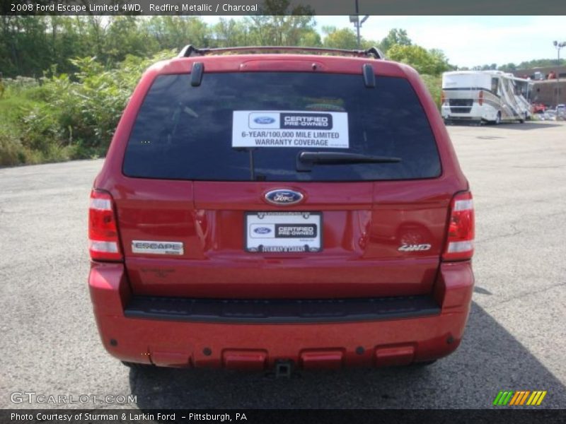 Redfire Metallic / Charcoal 2008 Ford Escape Limited 4WD