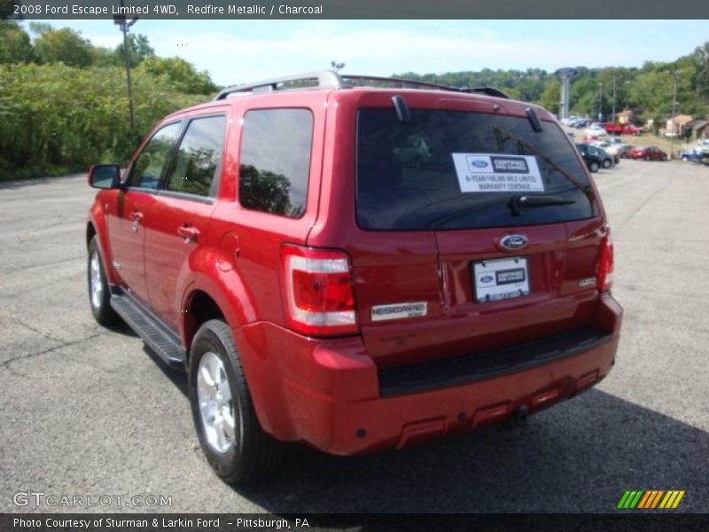 Redfire Metallic / Charcoal 2008 Ford Escape Limited 4WD