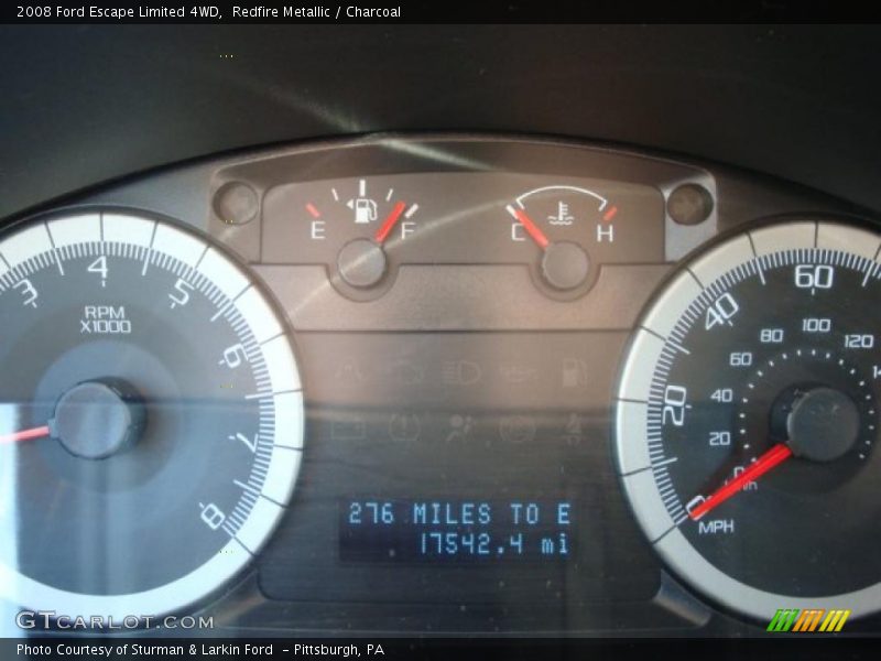Redfire Metallic / Charcoal 2008 Ford Escape Limited 4WD