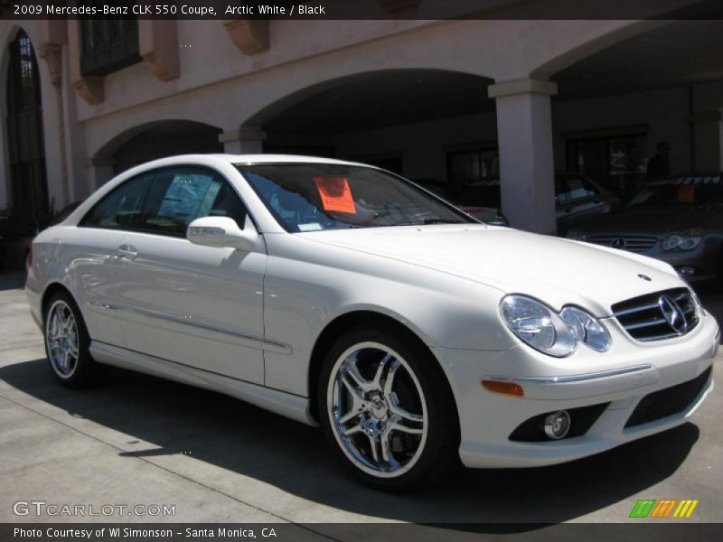 Arctic White / Black 2009 Mercedes-Benz CLK 550 Coupe