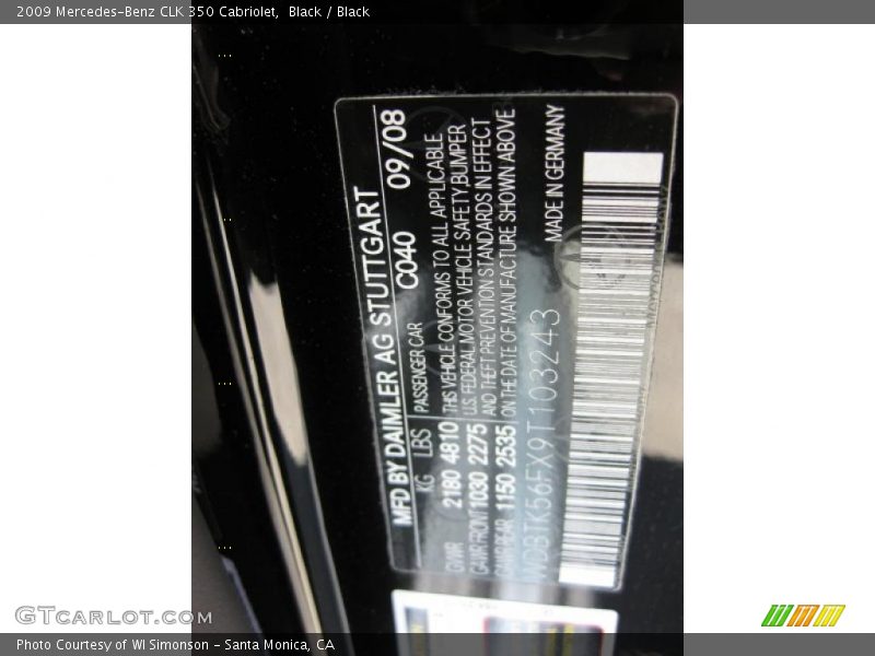 Black / Black 2009 Mercedes-Benz CLK 350 Cabriolet