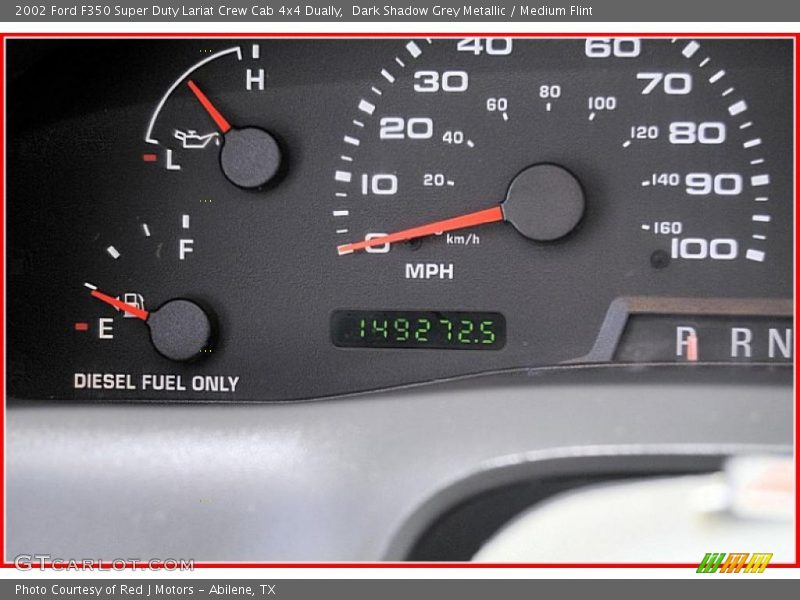 Dark Shadow Grey Metallic / Medium Flint 2002 Ford F350 Super Duty Lariat Crew Cab 4x4 Dually