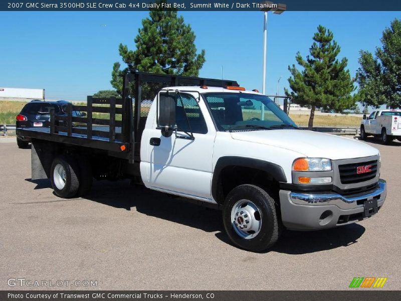 Summit White / Dark Titanium 2007 GMC Sierra 3500HD SLE Crew Cab 4x4 Dually Flat Bed