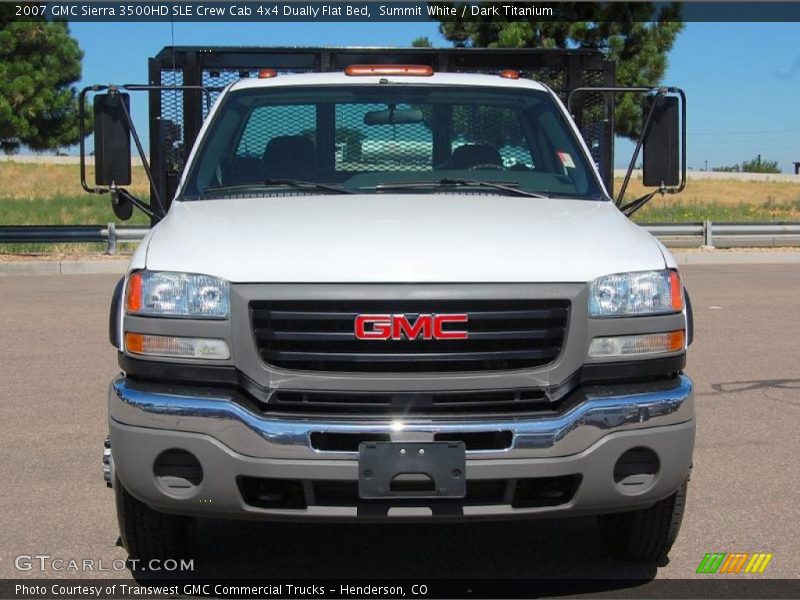 Summit White / Dark Titanium 2007 GMC Sierra 3500HD SLE Crew Cab 4x4 Dually Flat Bed