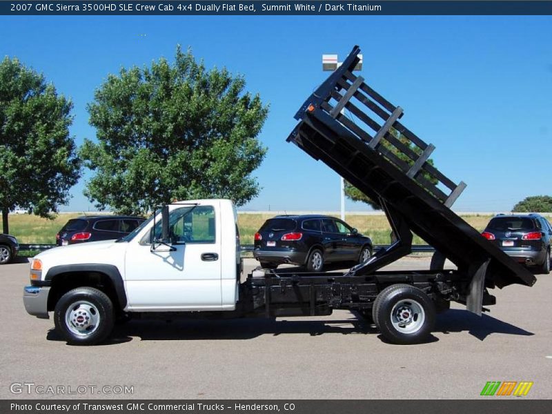 Summit White / Dark Titanium 2007 GMC Sierra 3500HD SLE Crew Cab 4x4 Dually Flat Bed