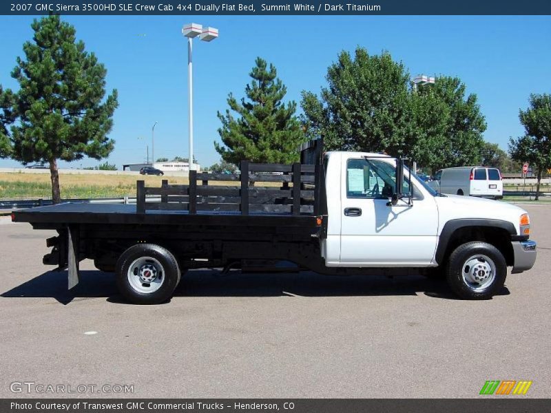 Summit White / Dark Titanium 2007 GMC Sierra 3500HD SLE Crew Cab 4x4 Dually Flat Bed