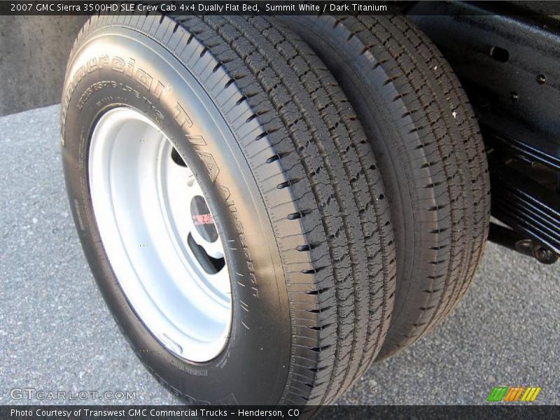 Summit White / Dark Titanium 2007 GMC Sierra 3500HD SLE Crew Cab 4x4 Dually Flat Bed