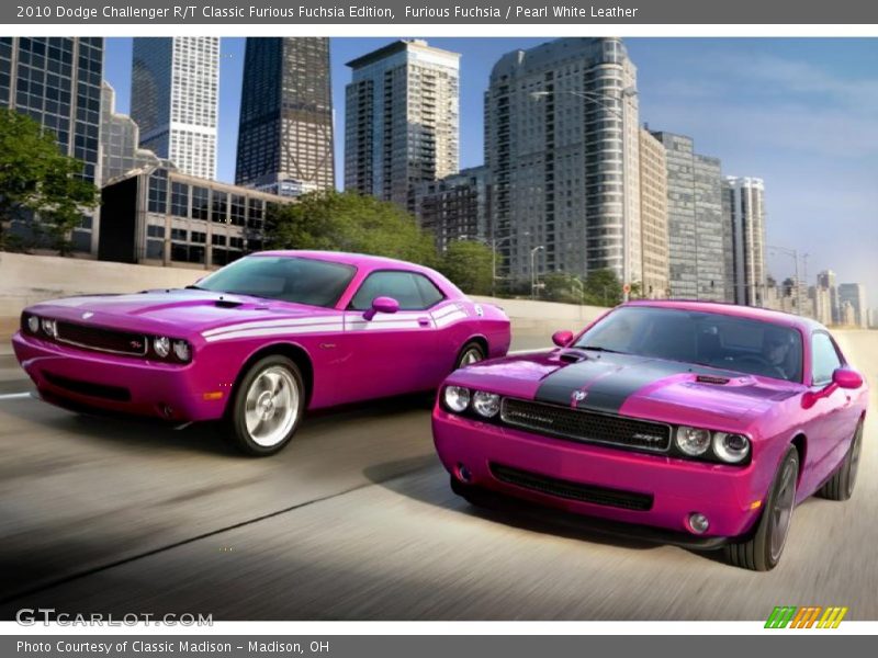 Furious Fuchsia / Pearl White Leather 2010 Dodge Challenger R/T Classic Furious Fuchsia Edition