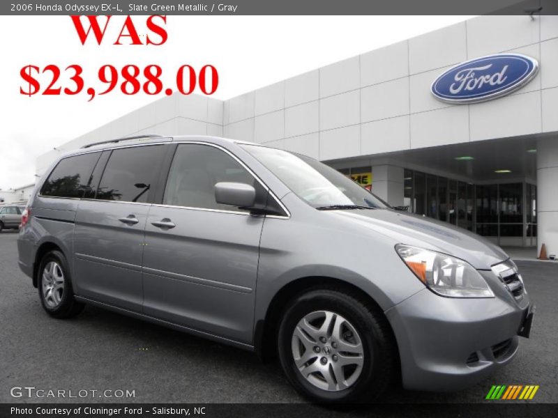 Slate Green Metallic / Gray 2006 Honda Odyssey EX-L