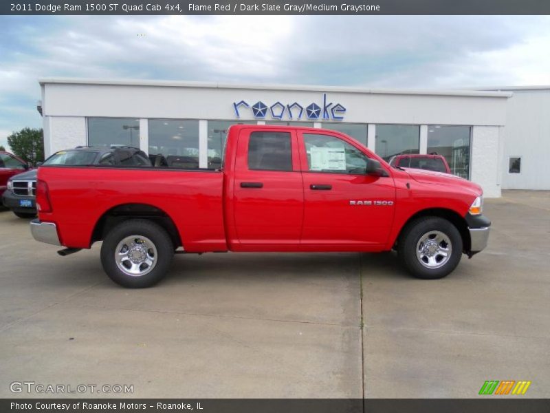 Flame Red / Dark Slate Gray/Medium Graystone 2011 Dodge Ram 1500 ST Quad Cab 4x4