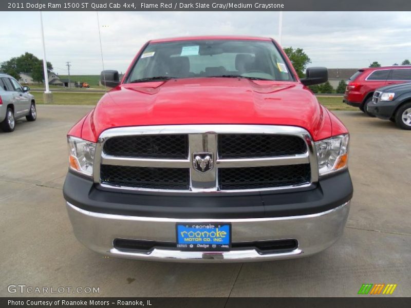 Flame Red / Dark Slate Gray/Medium Graystone 2011 Dodge Ram 1500 ST Quad Cab 4x4