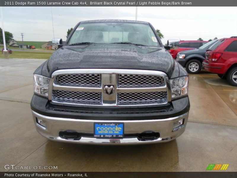 Brilliant Black Crystal Pearl / Light Pebble Beige/Bark Brown 2011 Dodge Ram 1500 Laramie Crew Cab 4x4