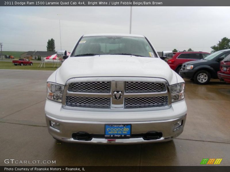 Bright White / Light Pebble Beige/Bark Brown 2011 Dodge Ram 1500 Laramie Quad Cab 4x4