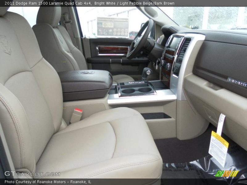 Bright White / Light Pebble Beige/Bark Brown 2011 Dodge Ram 1500 Laramie Quad Cab 4x4