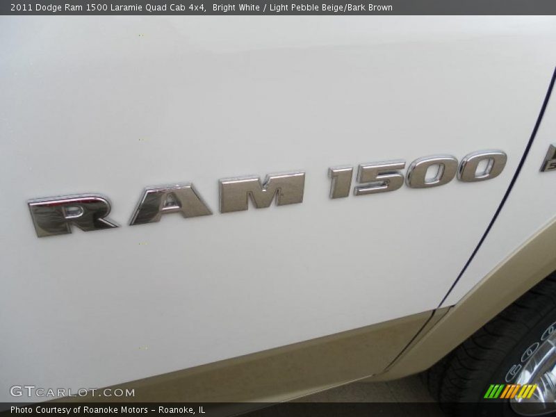 Bright White / Light Pebble Beige/Bark Brown 2011 Dodge Ram 1500 Laramie Quad Cab 4x4