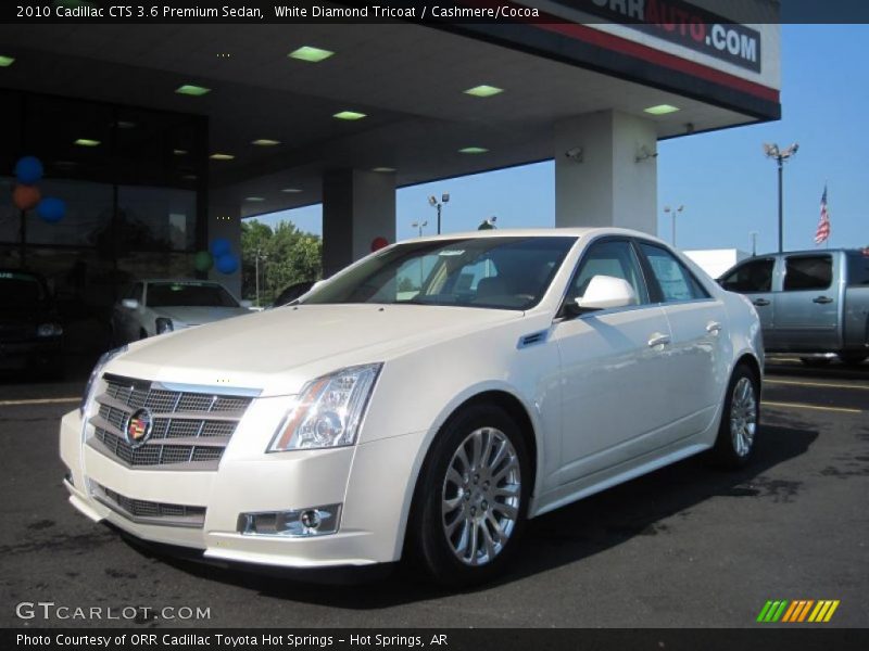 White Diamond Tricoat / Cashmere/Cocoa 2010 Cadillac CTS 3.6 Premium Sedan