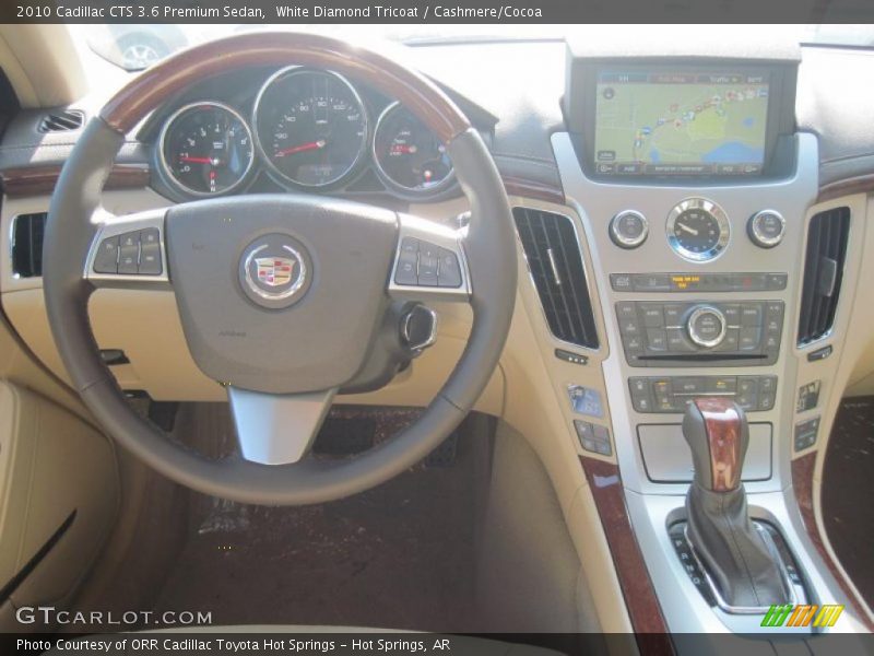 White Diamond Tricoat / Cashmere/Cocoa 2010 Cadillac CTS 3.6 Premium Sedan
