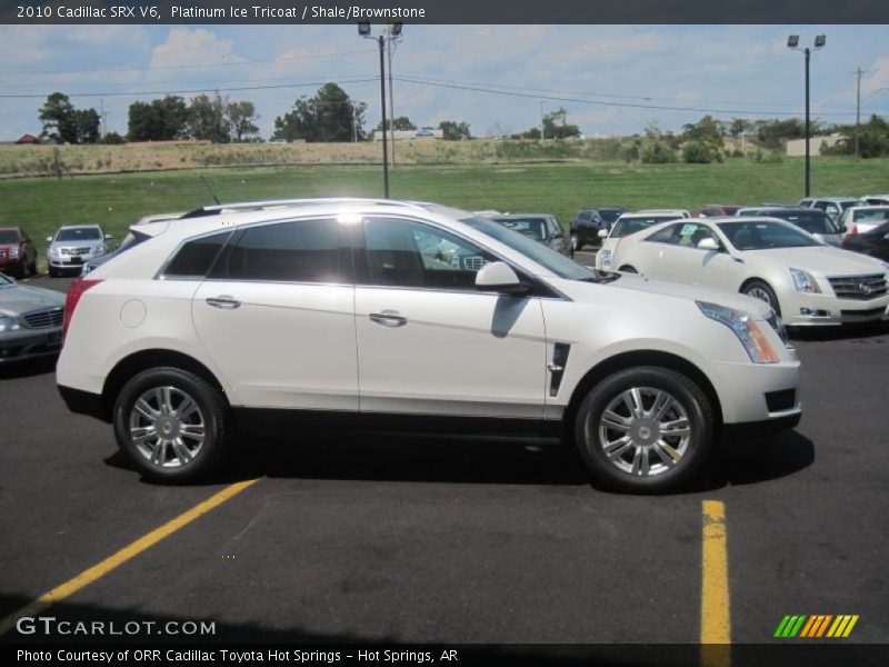 Platinum Ice Tricoat / Shale/Brownstone 2010 Cadillac SRX V6
