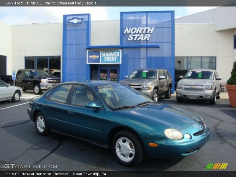 Pacific Green Metallic / Saddle 1997 Ford Taurus GL