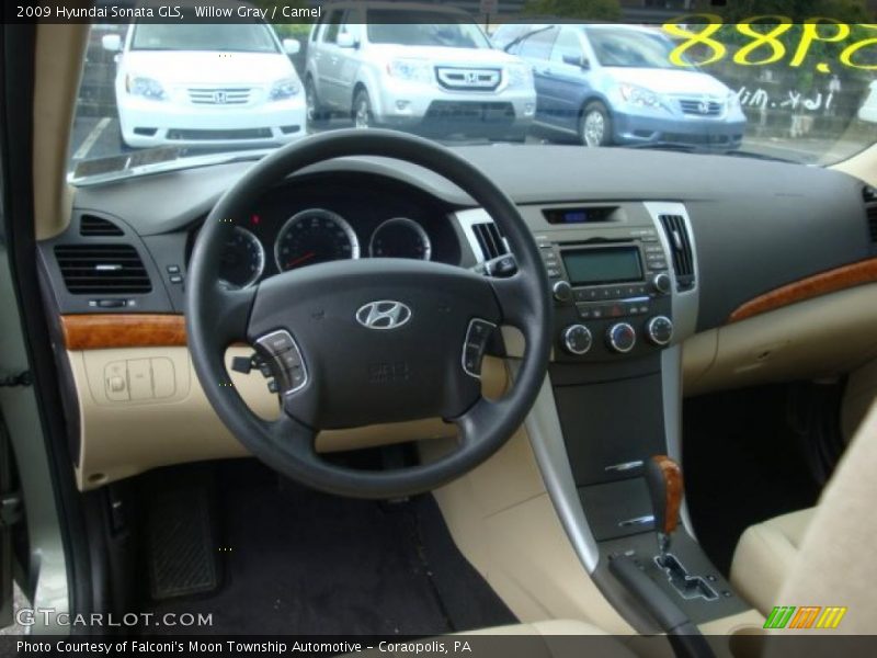 Willow Gray / Camel 2009 Hyundai Sonata GLS