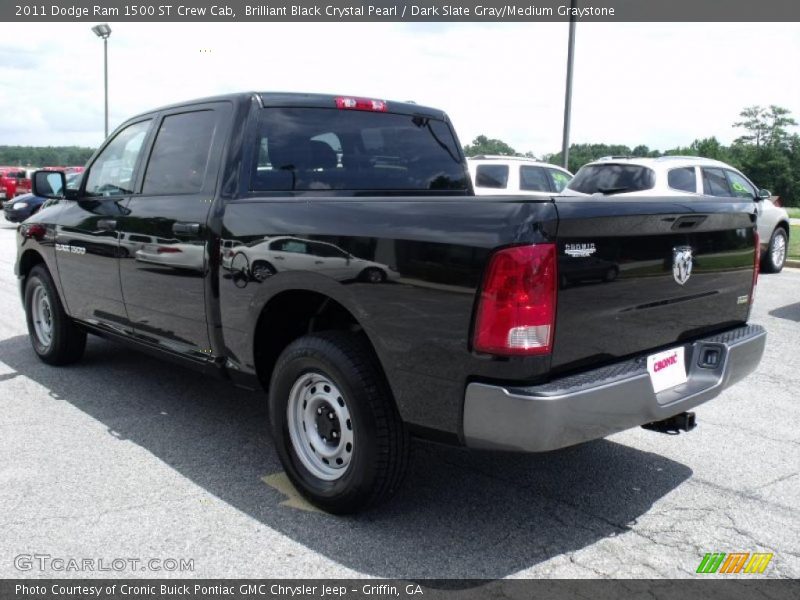 Brilliant Black Crystal Pearl / Dark Slate Gray/Medium Graystone 2011 Dodge Ram 1500 ST Crew Cab