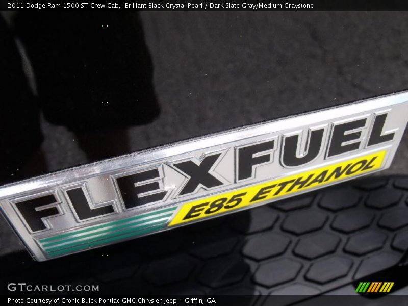 Brilliant Black Crystal Pearl / Dark Slate Gray/Medium Graystone 2011 Dodge Ram 1500 ST Crew Cab