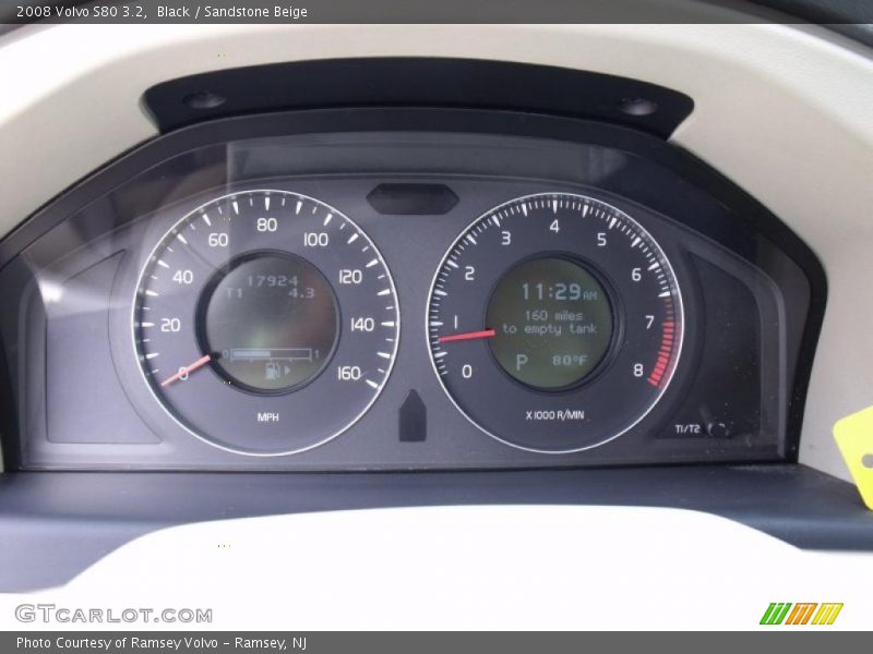Black / Sandstone Beige 2008 Volvo S80 3.2