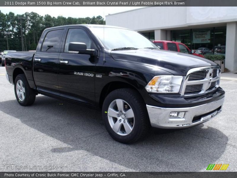 Brilliant Black Crystal Pearl / Light Pebble Beige/Bark Brown 2011 Dodge Ram 1500 Big Horn Crew Cab