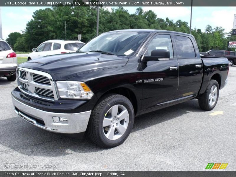 Brilliant Black Crystal Pearl / Light Pebble Beige/Bark Brown 2011 Dodge Ram 1500 Big Horn Crew Cab