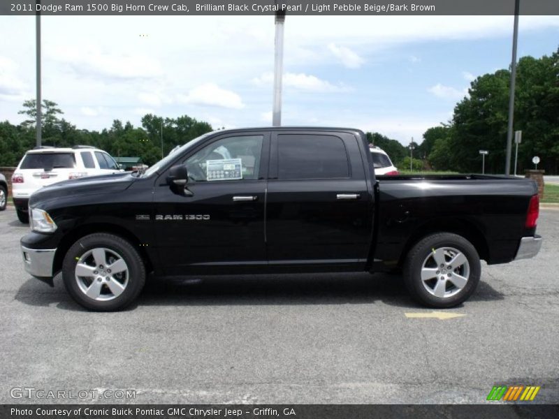 Brilliant Black Crystal Pearl / Light Pebble Beige/Bark Brown 2011 Dodge Ram 1500 Big Horn Crew Cab