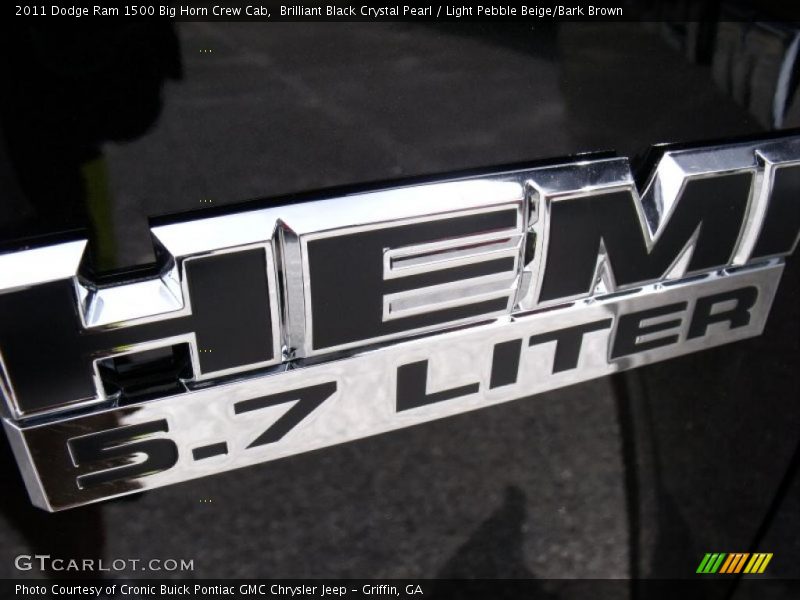 Brilliant Black Crystal Pearl / Light Pebble Beige/Bark Brown 2011 Dodge Ram 1500 Big Horn Crew Cab