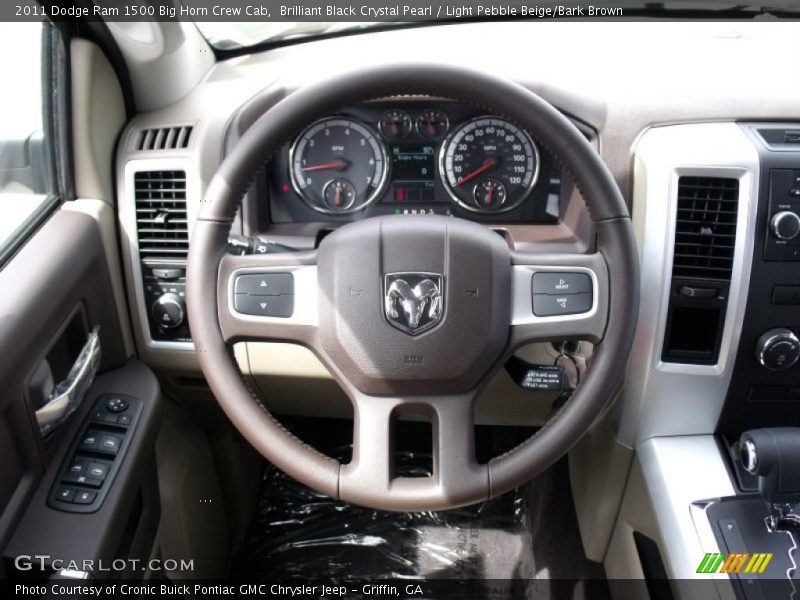 Brilliant Black Crystal Pearl / Light Pebble Beige/Bark Brown 2011 Dodge Ram 1500 Big Horn Crew Cab