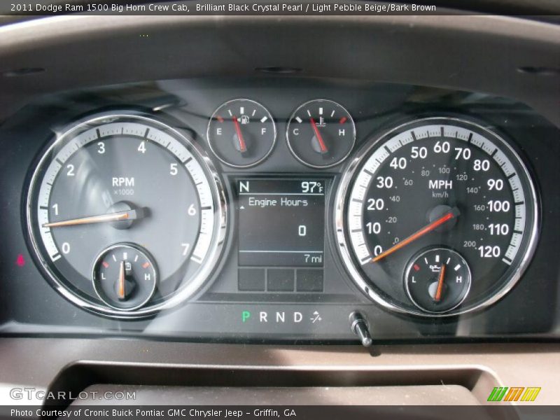 Brilliant Black Crystal Pearl / Light Pebble Beige/Bark Brown 2011 Dodge Ram 1500 Big Horn Crew Cab