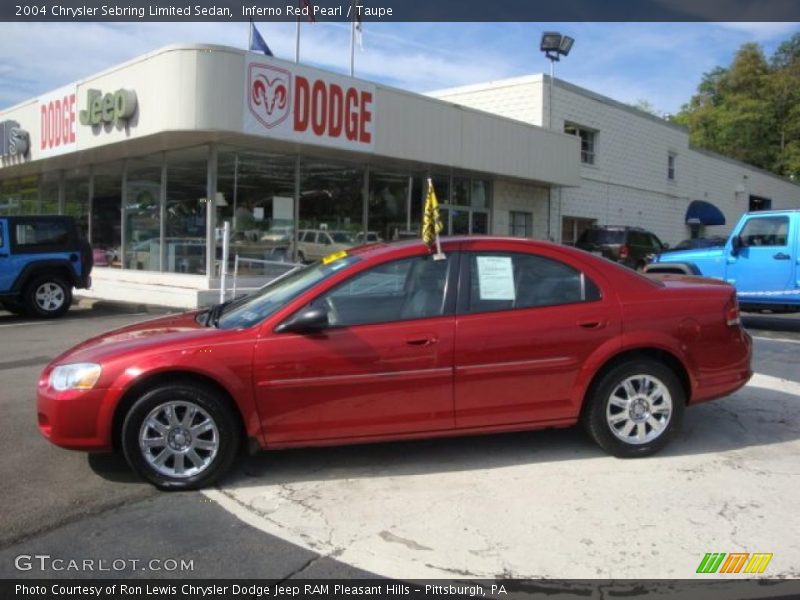 Inferno Red Pearl / Taupe 2004 Chrysler Sebring Limited Sedan
