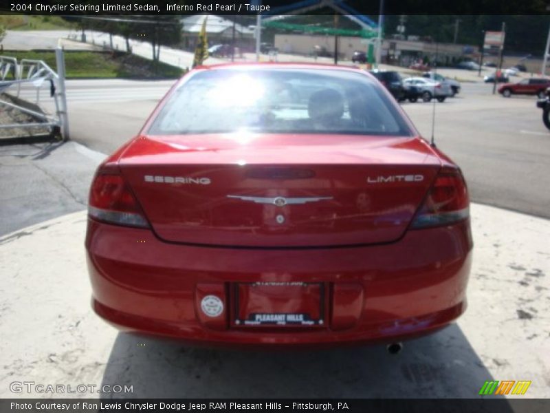 Inferno Red Pearl / Taupe 2004 Chrysler Sebring Limited Sedan