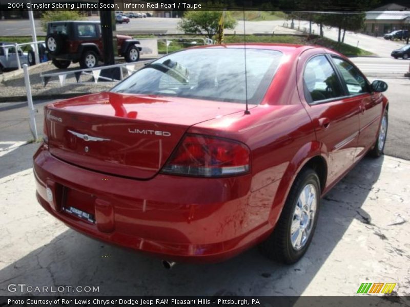 Inferno Red Pearl / Taupe 2004 Chrysler Sebring Limited Sedan