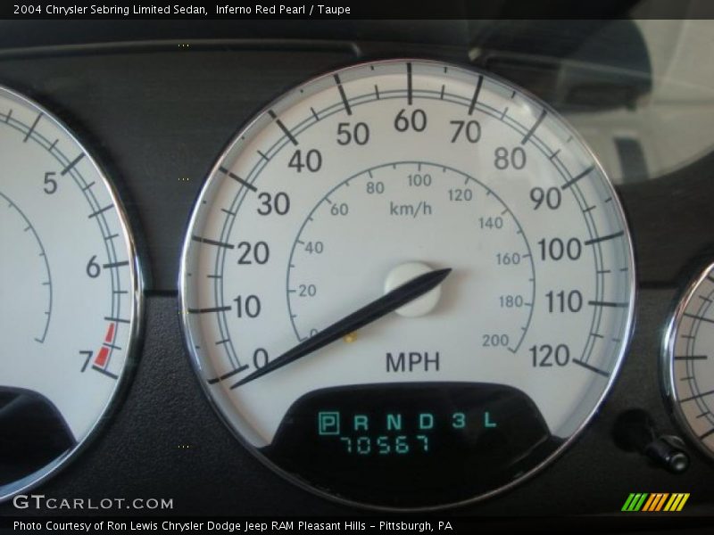 Inferno Red Pearl / Taupe 2004 Chrysler Sebring Limited Sedan