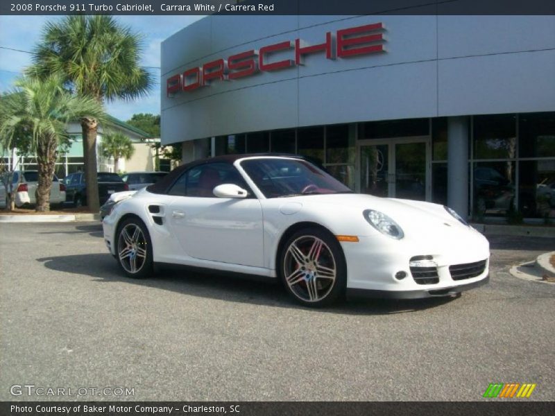 Carrara White / Carrera Red 2008 Porsche 911 Turbo Cabriolet
